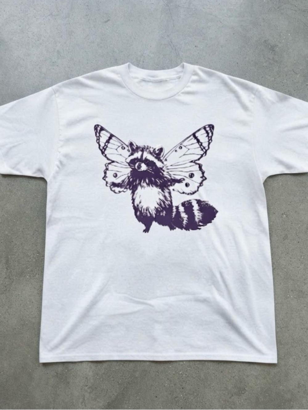 Raccoon Butterfly Hybrid Illustration Graphic Gildan T-Shirt